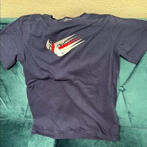 Nike Dark Blue Tee with Graphic Swoosh